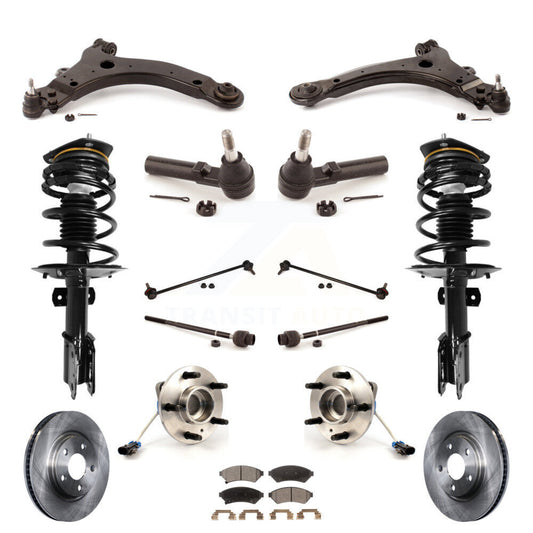 Disc Rotors Brake Pad Bearing Suspension Front Kit (15Pc) For Pontiac Grand Prix