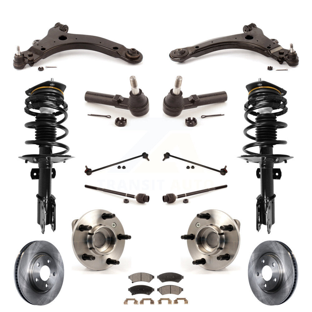 Disc Rotors Brake Pad Bearing Suspension Front Kit (15Pc) For Pontiac Grand Prix