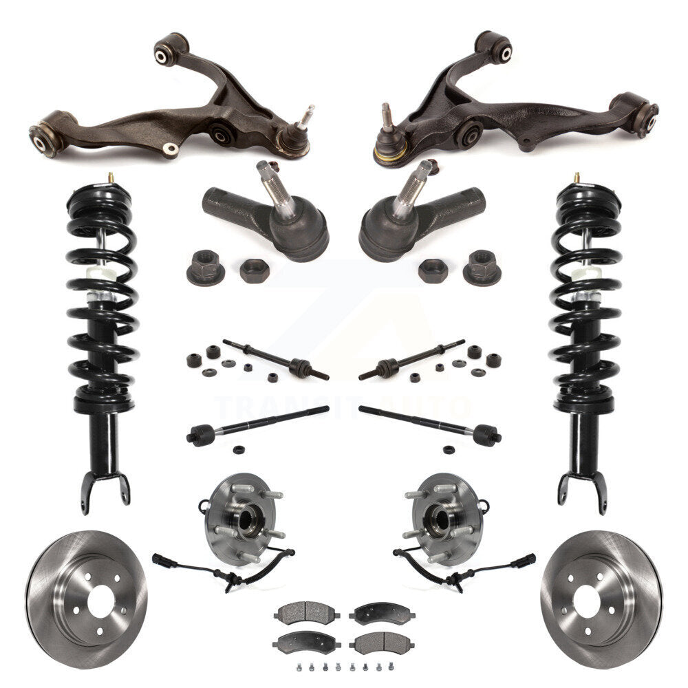 Rotor Brake Pad Bearing Arm Suspension Front Kit (15Pc) For Ram 1500 Classic 4WD