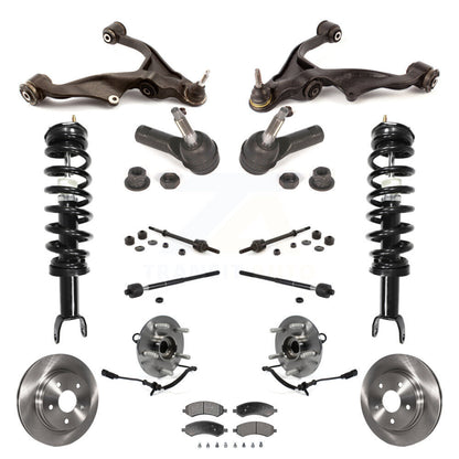 Rotor Brake Pad Bearing Arm Suspension Front Kit (15Pc) For Ram 1500 Classic 4WD