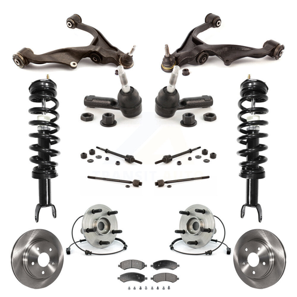 Disc Rotors Brake Pad Bearing Suspension Front Kit (15Pc) For Ram 1500 Dodge 4WD
