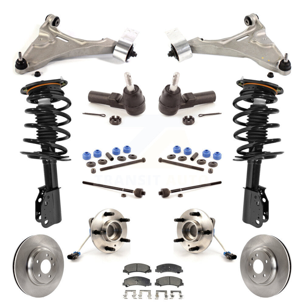 Rotor Brake Pad Bearing Suspension Front Kit (15Pc) For 06-11 Buick Lucerne 4.6L