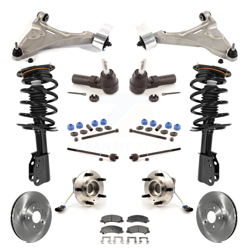 Disc Rotor Brake Pad Bearing Shock Suspension Front Kit (15Pc) For Buick Lucerne