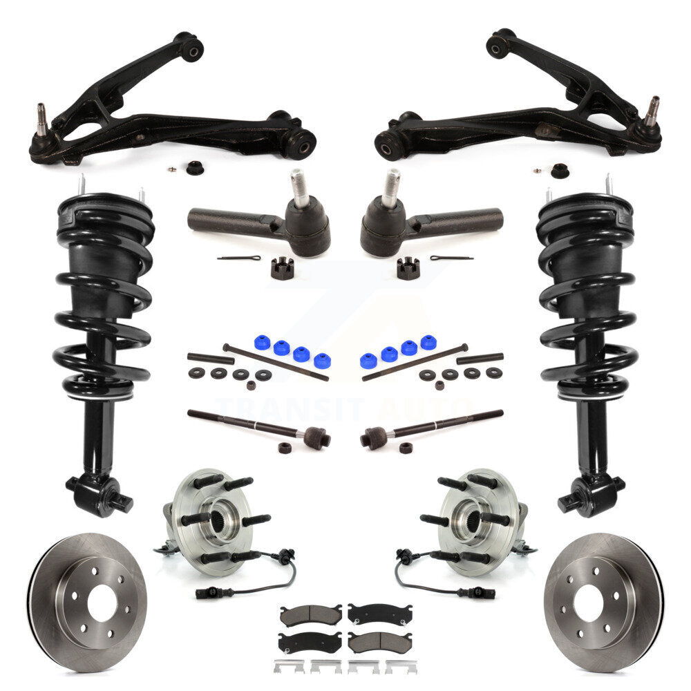 Rotor Brake Pad Bearing Suspension Front Kit (15Pc) For Chevrolet Silverado 1500