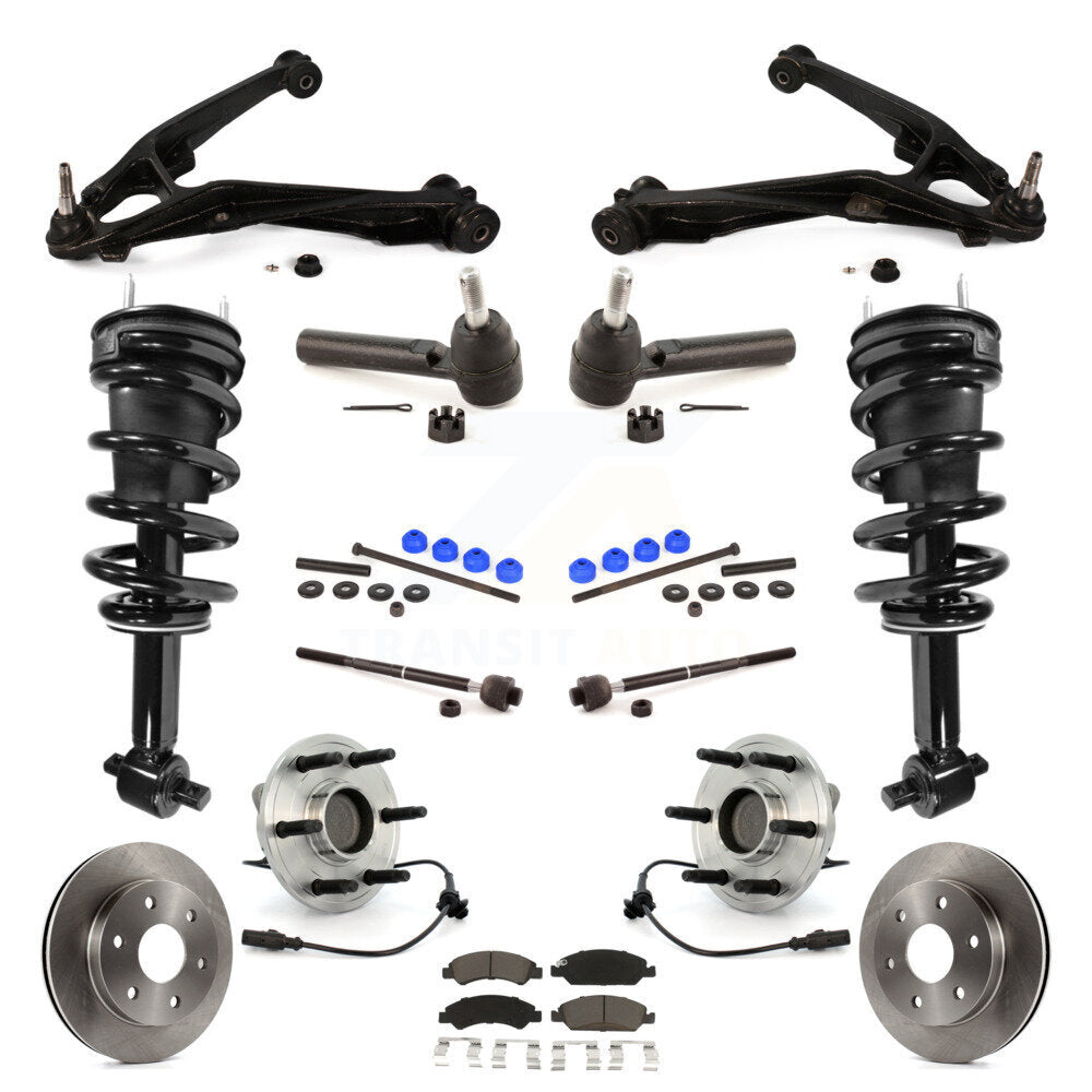 Disc Rotor Brake Pad Bearing Arm Suspension Front Kit (15Pc) For GMC Sierra 1500