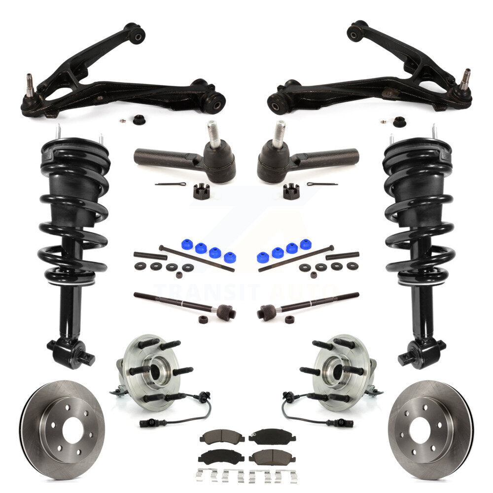 Disc Rotor Brake Pad Bearing Arm Suspension Front Kit (15Pc) For GMC Sierra 1500