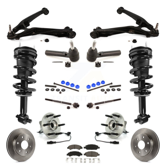 Disc Rotor Brake Pad Bearing Arm Suspension Front Kit (15Pc) For GMC Sierra 1500