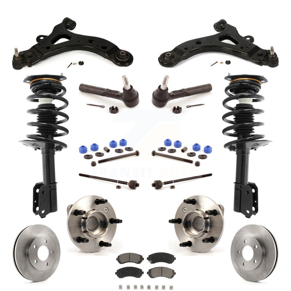 Rotor Brake Pad Bearing Suspension Front Kit (15Pc) For Buick Rendezvous Pontiac