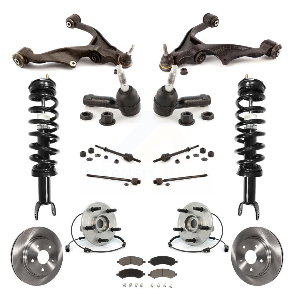 Disc Rotors Brake Pad Bearing Suspension Front Kit (15Pc) For Ram 1500 Dodge 4WD