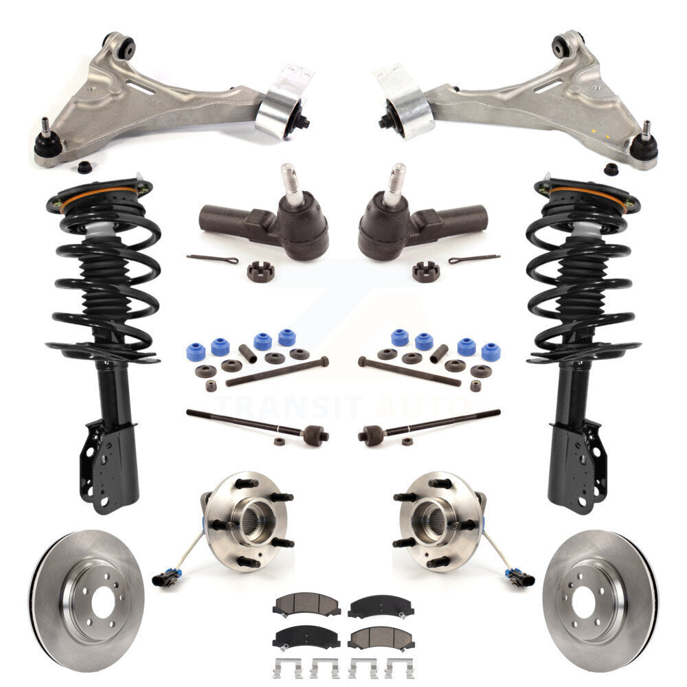 Rotor Brake Pad Bearing Suspension Front Kit (15Pc) For 06-11 Buick Lucerne 4.6L