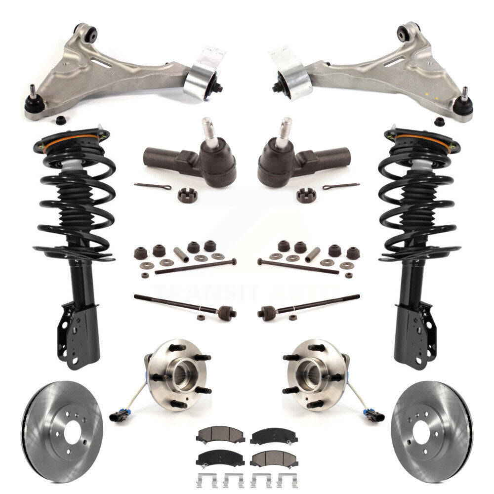 Disc Rotor Brake Pad Bearing Shock Suspension Front Kit (15Pc) For Buick Lucerne