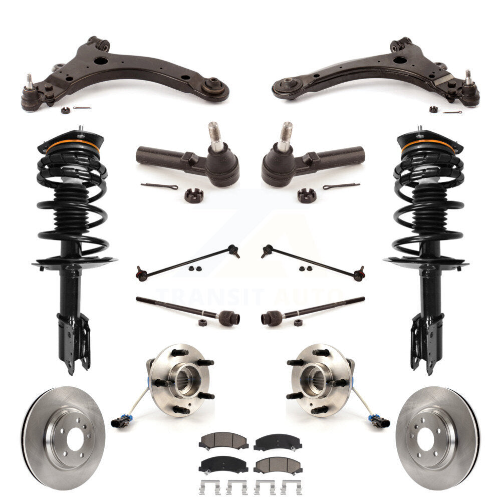 Rotors Brake Pads Bearings Suspension Front Kit (15Pc) For Buick LaCrosse Allure