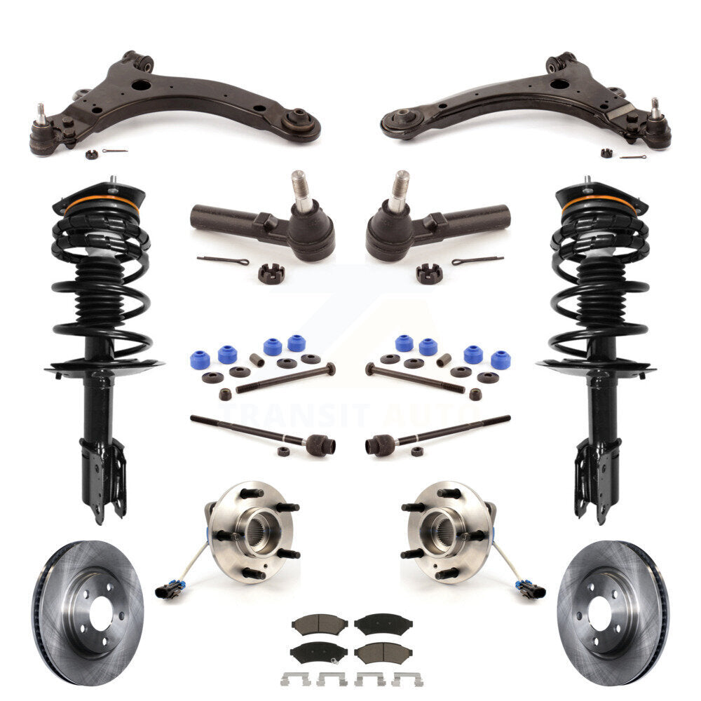 Rotors Brake Pads Bearings Suspension Front Kit (15Pc) For Buick LaCrosse Allure