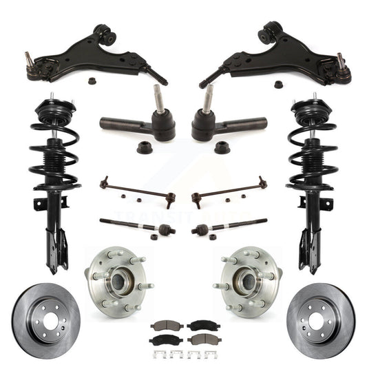 Rotor Brake Pad Bearing Suspension Front Kit (15Pc) For GMC Acadia Buick Enclave