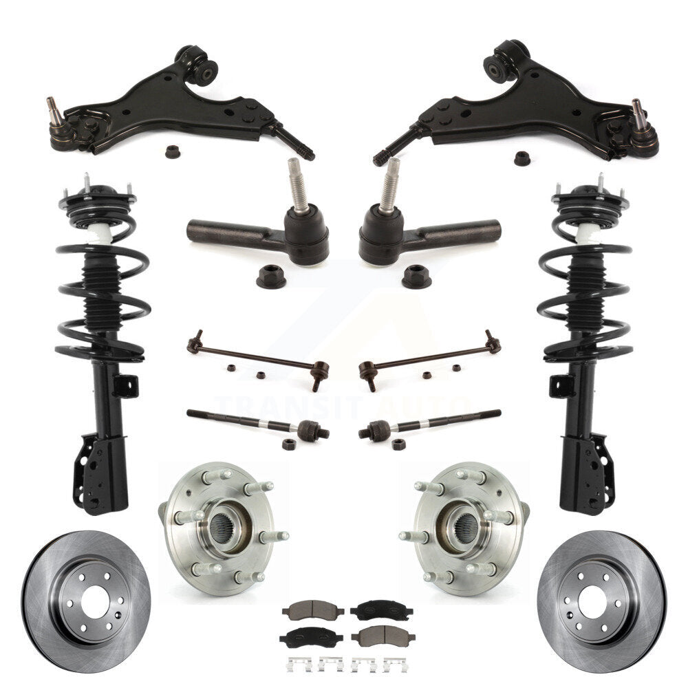 Rotor Brake Pad Bearing Suspension Front Kit (15Pc) For Chevrolet Traverse Buick