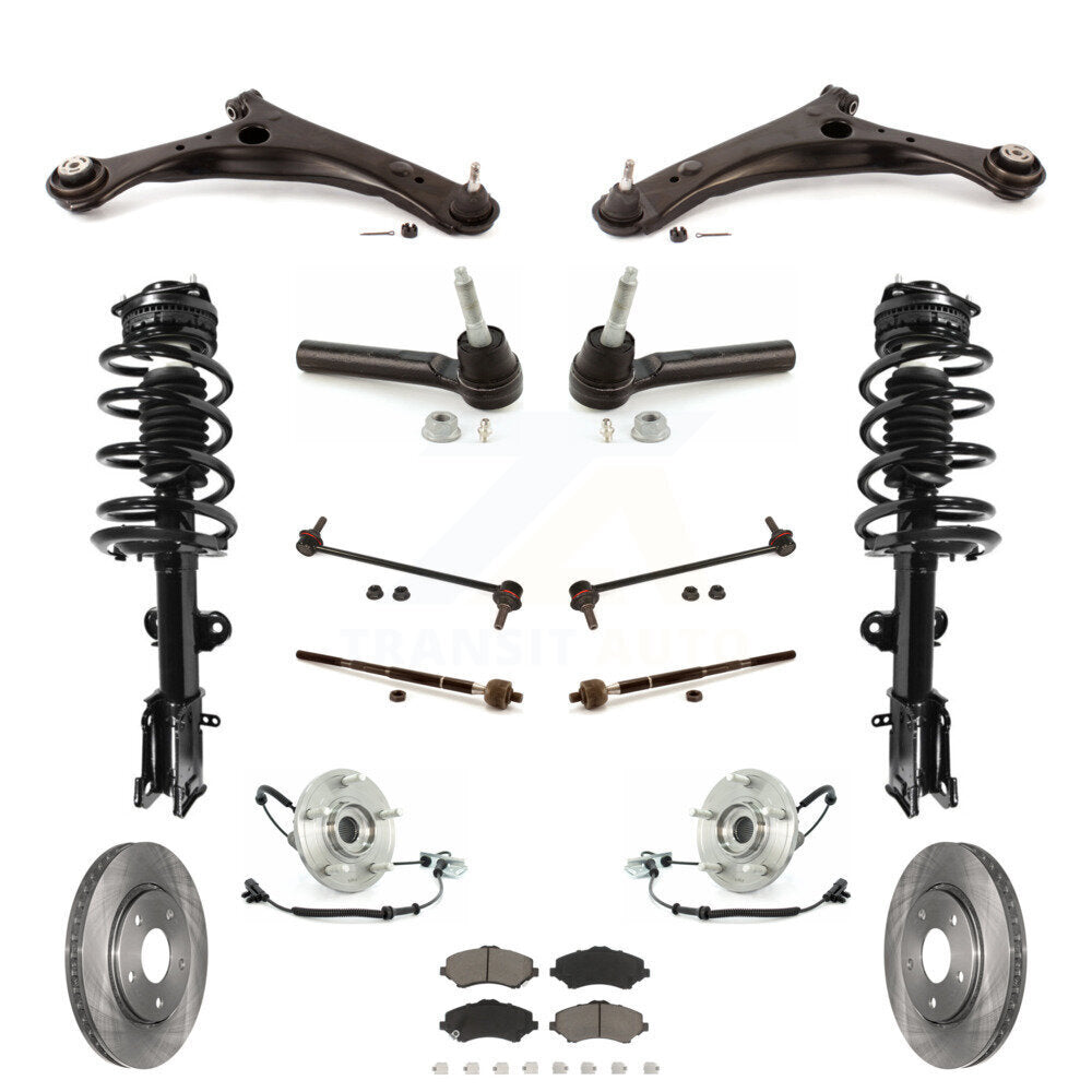 Rotors Brake Pad Bearing Suspension Front Kit (15Pc) For Chrysler Town & Country