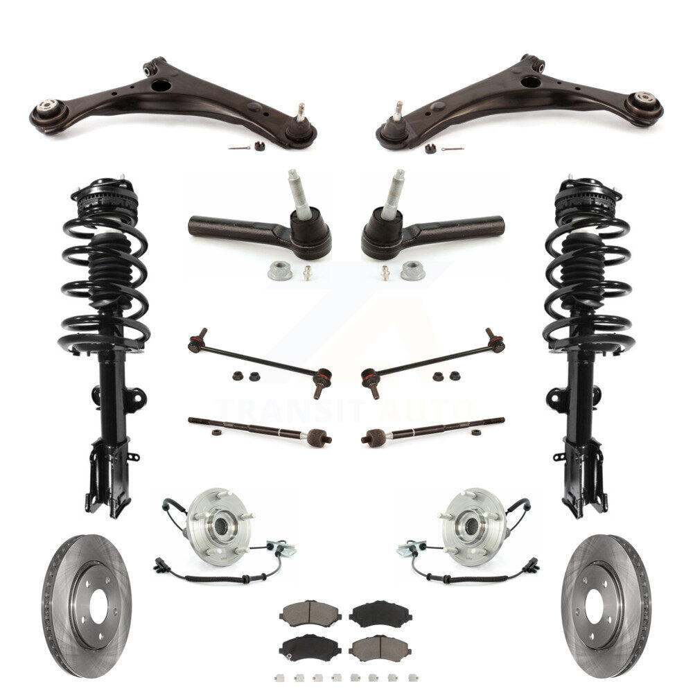 Rotor Brake Pad Bearing Suspension Front Kit (15Pc) For Dodge Grand Caravan Town