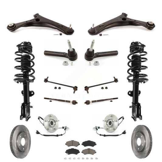 Rotor Brake Pad Bearing Suspension Front Kit (15Pc) For Dodge Grand Caravan Town