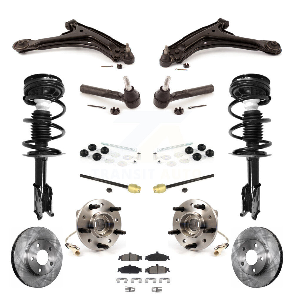 Rotors Brake Pad Bearing Suspension Front Kit (15Pc) For Pontiac Grand Am Malibu