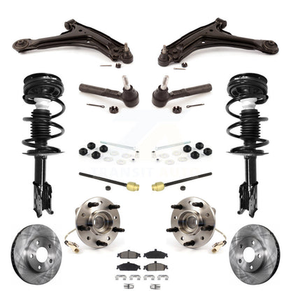 Rotors Brake Pad Bearing Suspension Front Kit (15Pc) For Pontiac Grand Am Malibu