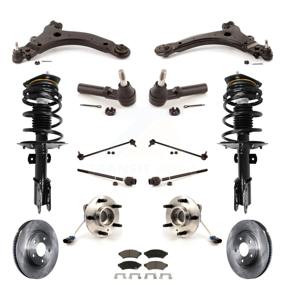 Disc Rotors Brake Pad Bearing Suspension Front Kit (15Pc) For Pontiac Grand Prix