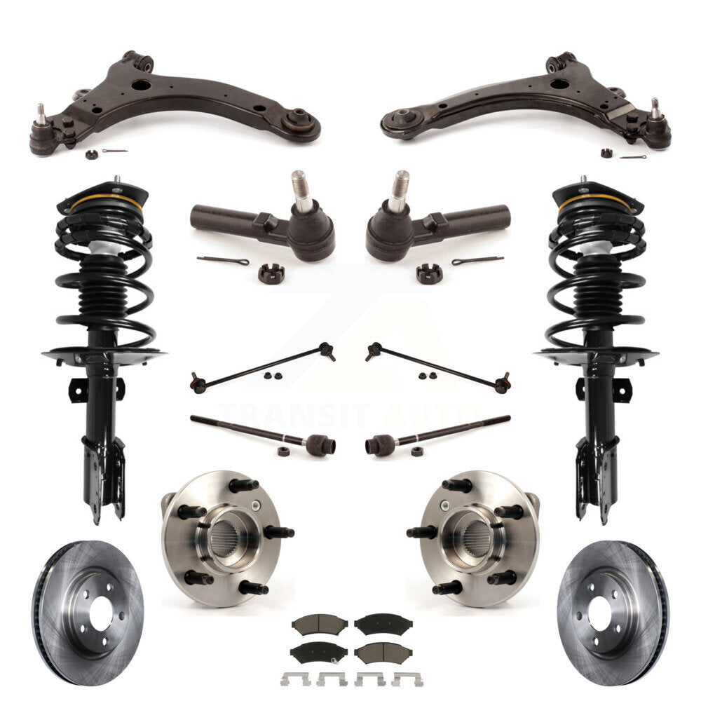 Disc Rotors Brake Pad Bearing Suspension Front Kit (15Pc) For Pontiac Grand Prix