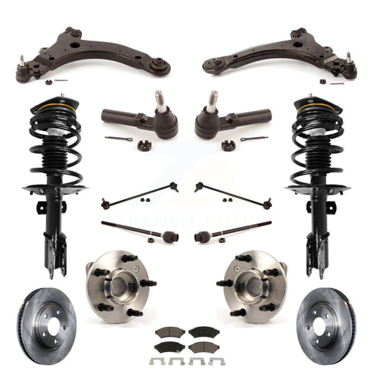 Disc Rotors Brake Pad Bearing Suspension Front Kit (15Pc) For Pontiac Grand Prix