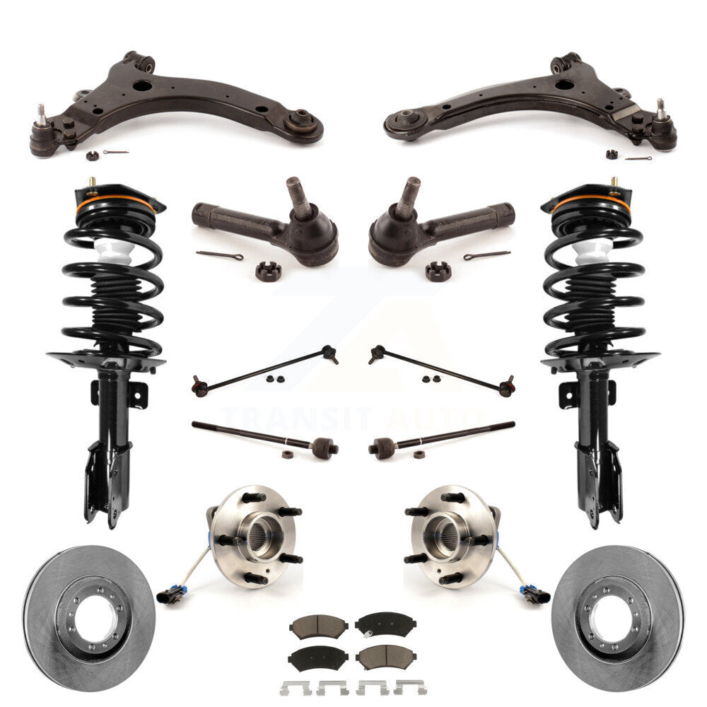 Disc Rotor Brake Pad Bearing Arm Suspension Front Kit (15Pc) For Pontiac Montana