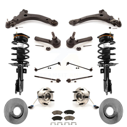 Disc Rotor Brake Pad Bearing Arm Suspension Front Kit (15Pc) For Pontiac Montana
