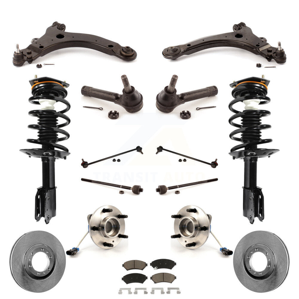 Disc Rotor Brake Pad Bearing Arm Suspension Front Kit (15Pc) For Pontiac Montana