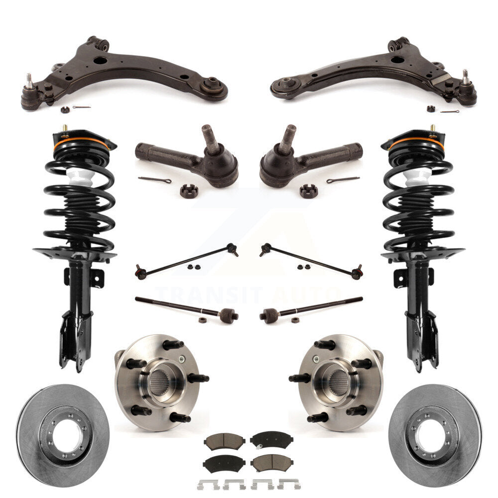 Disc Rotor Brake Pad Bearing Arm Suspension Front Kit (15Pc) For Pontiac Montana