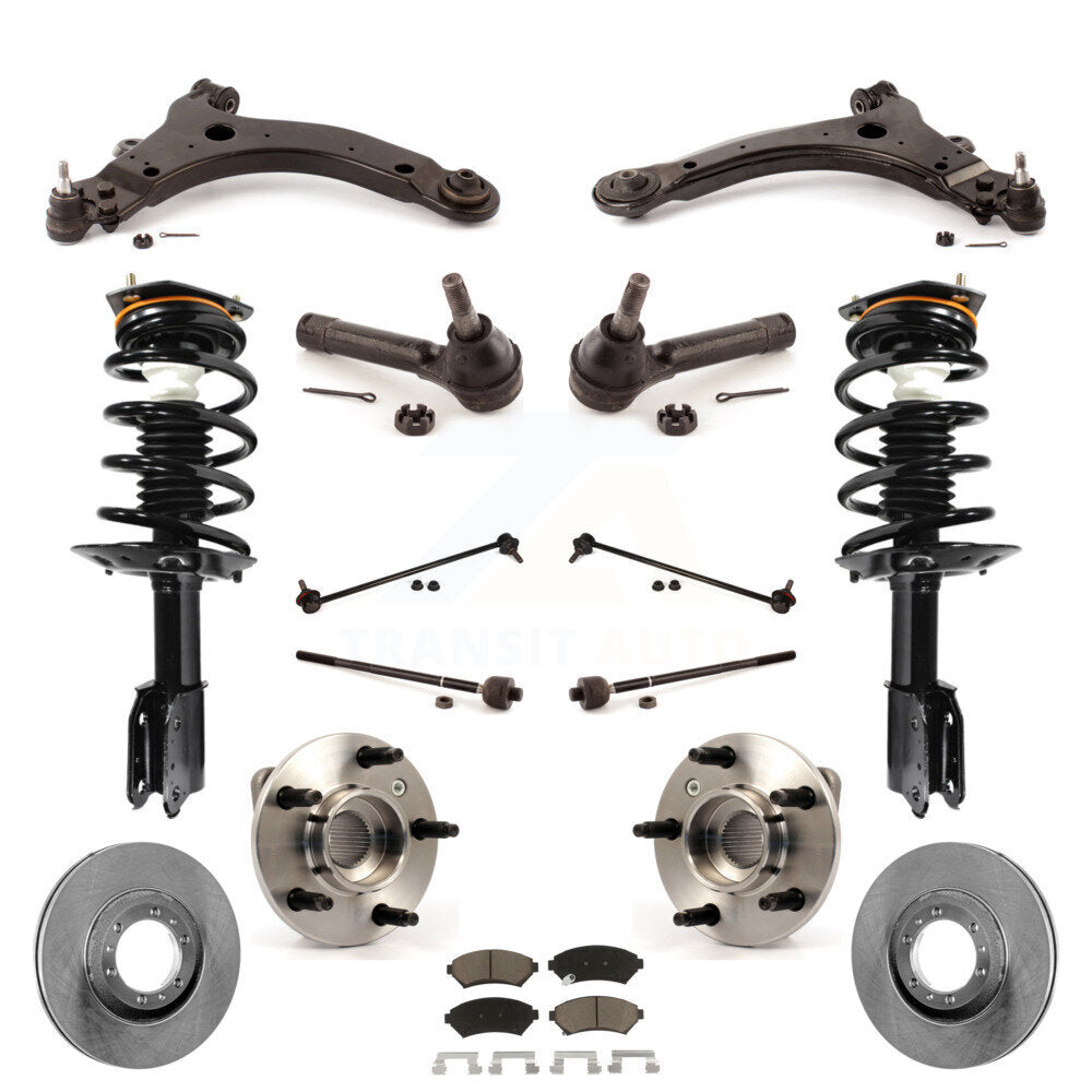 Disc Rotor Brake Pad Bearing Arm Suspension Front Kit (15Pc) For Pontiac Montana
