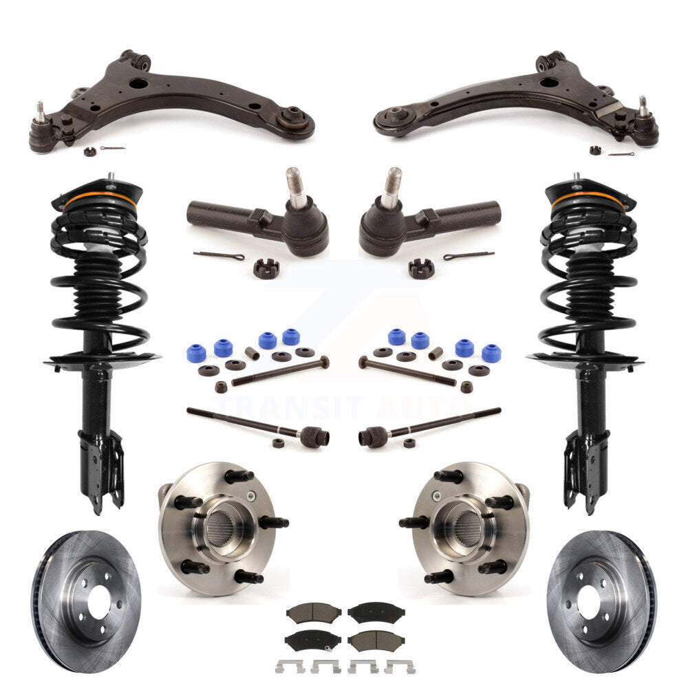 Rotors Brake Pads Bearings Suspension Front Kit (15Pc) For Buick LaCrosse Allure