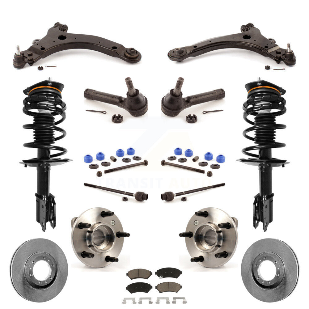 Disc Rotors Brake Pad Bearing Suspension Front Kit (15Pc) For Pontiac Grand Prix