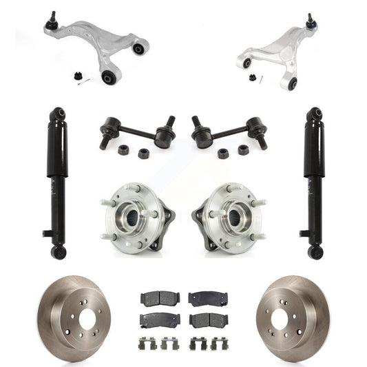 Brake Pads Bearing Suspension Rear Kit (11Pc) For 2007-2009 Hyundai Santa Fe AWD