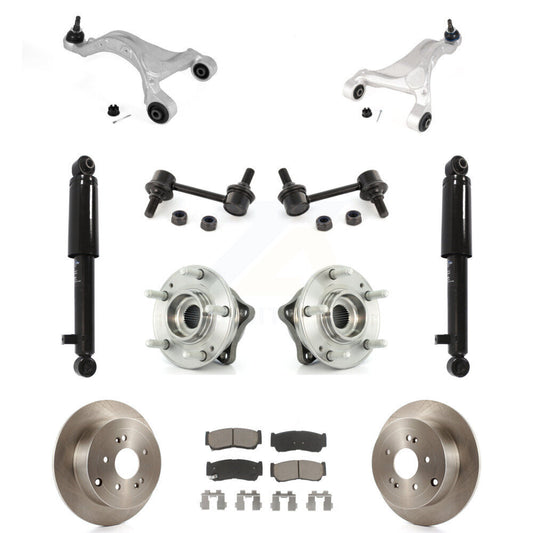 Brake Pads Bearing Suspension Rear Kit (11Pc) For 2007-2009 Hyundai Santa Fe AWD
