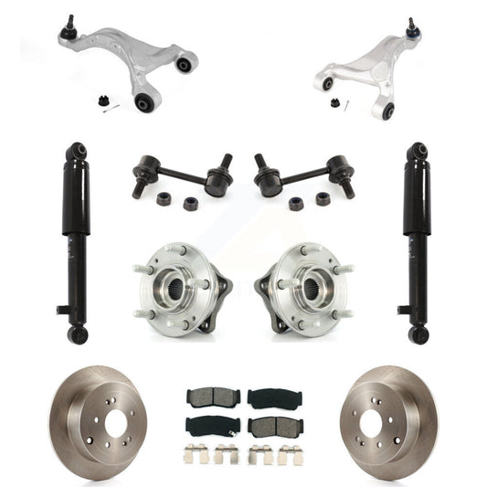 Brake Pads Bearing Suspension Rear Kit (11Pc) For 2007-2009 Hyundai Santa Fe AWD