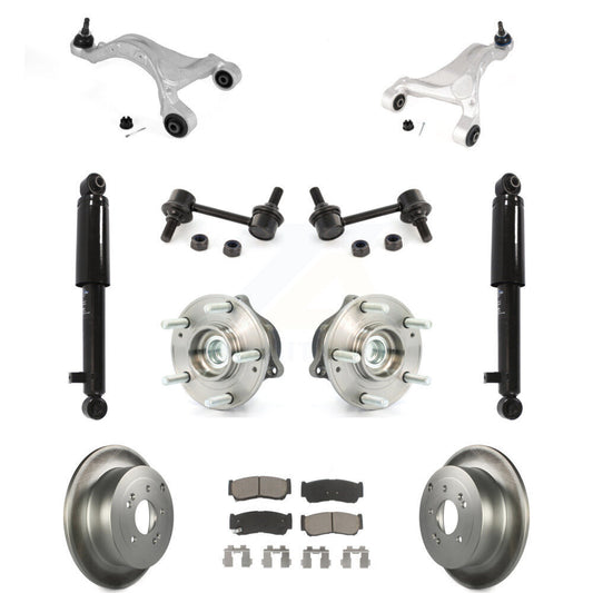 Brake Pads Bearing Suspension Rear Kit (11Pc) For 2007-2009 Hyundai Santa Fe FWD