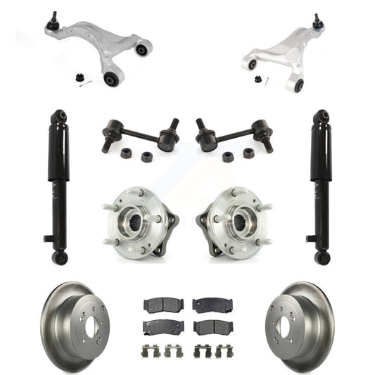 Brake Pads Bearing Suspension Rear Kit (11Pc) For 2007-2009 Hyundai Santa Fe AWD