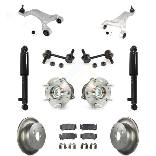 Brake Pads Bearing Suspension Rear Kit (11Pc) For 2007-2009 Hyundai Santa Fe FWD