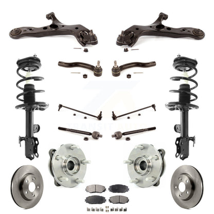 Rotor Brake Pad Bearing Suspension Front Kit (15Pc) For 2013-2018 Toyota RAV4 LE