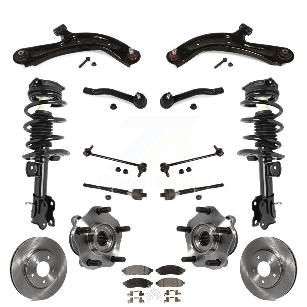 Rotors Brake Pads Bearing Suspension Front Kit (15Pc) For Nissan NV200 Chevrolet
