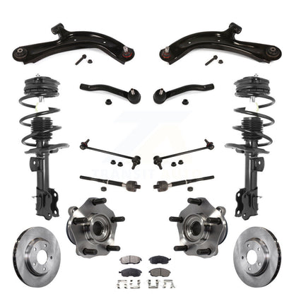 Disc Rotor Brake Pad Bearing Shock Suspension Front Kit (15Pc) For Nissan Sentra