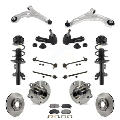 Disc Rotors Brake Pads Bearings Shock Suspension Front Kit (15Pc) For Dodge Dart