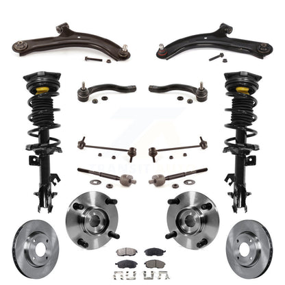 Disc Rotors Brake Pads Bearing Suspension Front Kit (15Pc) For Nissan Versa Cube