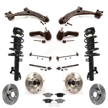 Disc Rotors Brake Pad Bearing Arms Shock Suspension Front Kit (15Pc) For Mazda 3