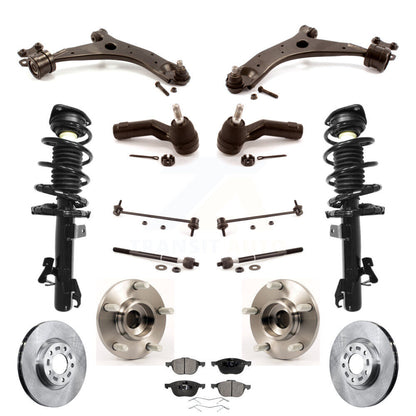 Rotors Brake Pads Bearing Suspension Front Kit (15Pc) For Mazda 3 S/GT with 2.3L