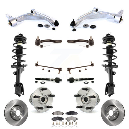 Rotors Brake Pads Bearings Suspension Front Kit (15Pc) For 2009-2015 Honda Pilot