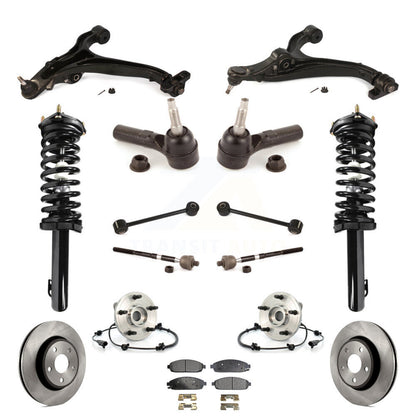 Disc Rotor Brake Pad Bearing Suspension Front Kit (15Pc) For Jeep Grand Cherokee