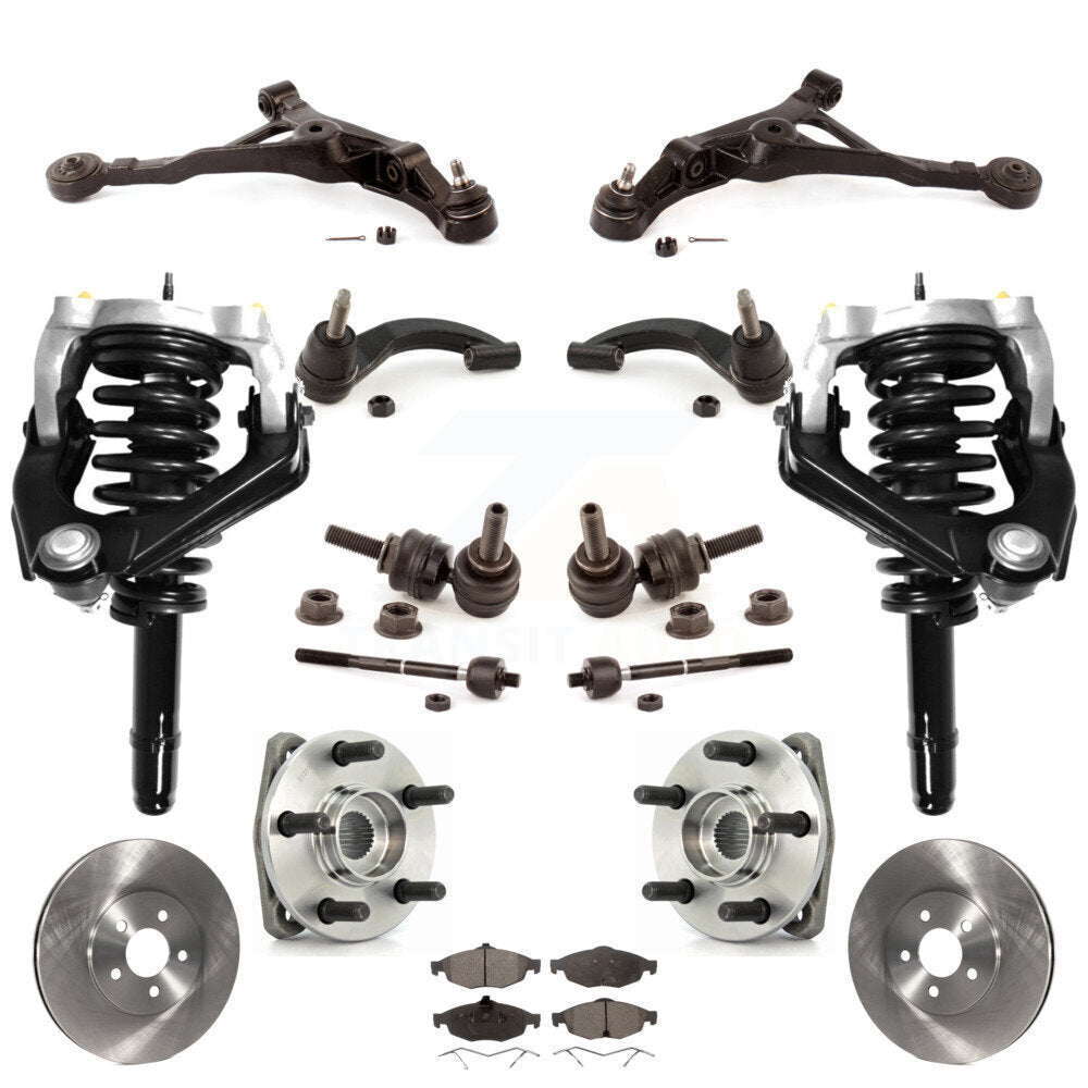 Rotors Brake Pads Bearing Suspension Front Kit (15Pc) For Chrysler Sebring Dodge